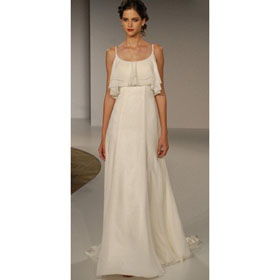 Chiffon Style Pure White Color Spaghetti Strap Design Celebrity Dresses