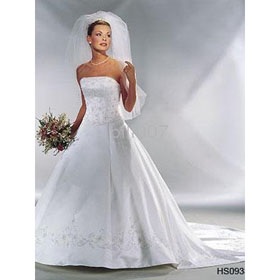 Ball Gown Strapless Beaded Floor-Length Wedding Dresses