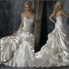 Free Shipping! MSWD0061 2010 Hot A-line Sweetheart Satin Wedding Gown Free One Petticoat,one Veil and One Gloves.Accept Paypl