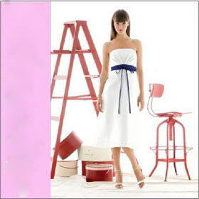 Satin Strapless Halter  Tea-length Sashes / Ribbons Wedding Dresses