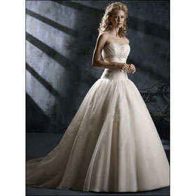 MG425 Free Shipping Princess Bridal Gown Organza Ball Gown Sweetheart Stunning Wedding Dresses