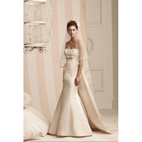 Strapless Mermaid Watteau Train Satin Wedding Dresses Bridal Gown Customize W1064