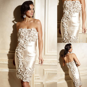 Knee-length Silver Sleeveless Halter Evening Dresses