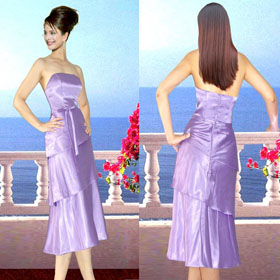 Zipper Backless Ribbons Tiered Purple Elegant Empire Wedding Dresses