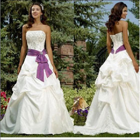 Floor Length Off-the-shoulder Ruffles Sashes Strapless Wedding Dresses