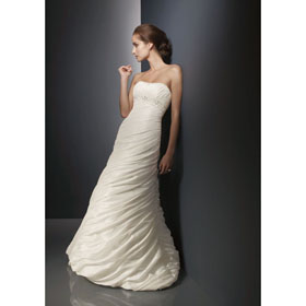 Sleeveless Off-the-shoulder Floor-Length Lace Sheath Bridal Wedding Dresses