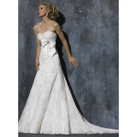 OL-0023 Best Selling Gorgeous Bridal Watteau Train Wedding Dresses