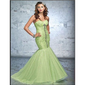 Tulle Beaded Formal Trumpet Cocktail Taffeta Wedding Dress