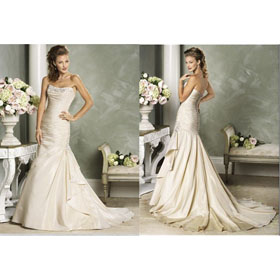 WD-0748 Free Shipping A-Line Gorgeous Bridal Watteau Train Wedding Dresses