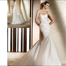 EU364 Sweetheart Satin Bride Wedding Dress