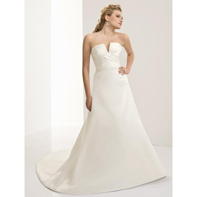 Floor-Length A-line Strapless Lace Up Classic & Timeless Elegant Luxury Wedding Dress