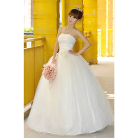 Free Shipping Gorgeous Chiffon Aline Wedding Dress Robe Wedding Gown Fairy Princess Bridal Dress Christmas Gift 077
