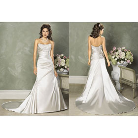WD-0754 Free Shipping A-Line Gorgeous Bridal Watteau Train Wedding Dresses
