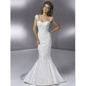 Custom Made Gorgeous Free Shipping Mermaid Satin Chapel Train Sleeveless Off Shoulder Wedding Dresses For Bride