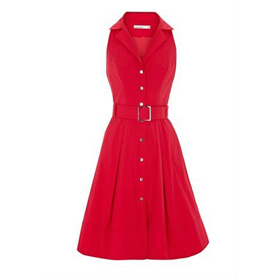 Unique Red Sleeveless Style V-Neck Evening Dress