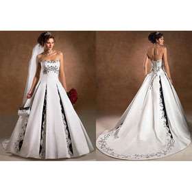 WG-0771 Free Shipping A-Line Gorgeous Bridal Watteau Train Wedding Dresses