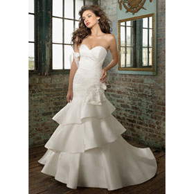 Freeshipping Elegant Mermaid/Trumpet Satin Designer Wedding Dresses Bridal Gown
