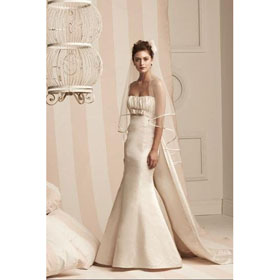 Train Satin Wedding Dresses Bridal Gown Customize W1064 Strapless Mermaid Watteau