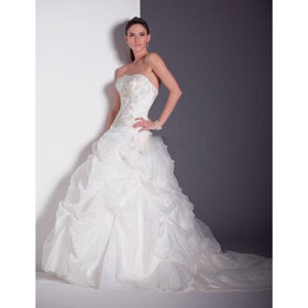 Chapel Train Backless Zipper Up Floor-Length Wedding Dresses