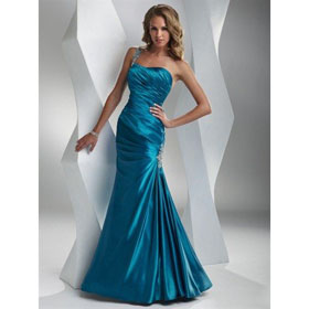 Free Shipping Single Shoulder Lace Bridesmaids Dress, Wedding GownMS616
