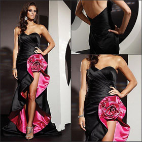 Free Shipping!QNEG0013 2011 New High Quality Strapless High Low Prom Dress