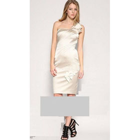 One Shoulder Sexy Slim Knee Length Evening Dress