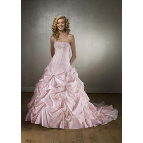 Ruffles Ball Gown Pink Sweet Color Floor-Length Wedding Dresses