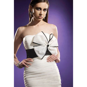 Satin & Halter White With A Big Bow Homecoming Dresses