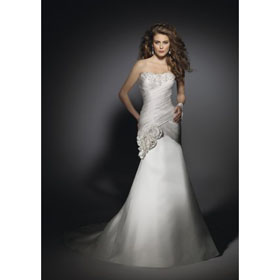 AG1008 Angelina Beaded Hand Made Flower Mermaid Wedding Dress