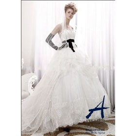 Hot Sale Lace Strapless Ivory Wedding Dress