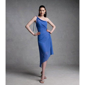 Knee-length One Shoulder Sheath Satin Chic & Modern Luxury Wedding Dresses