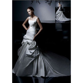 New Arrival Best Selling Satin Ruffled Beaded Wedding Dresses