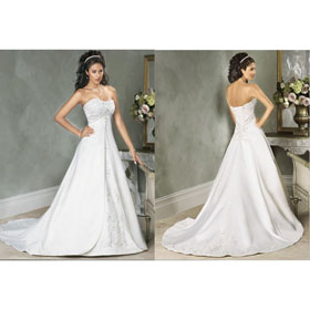 WD-0749 Free Shipping A-Line Gorgeous Bridal Watteau Train Wedding Dresses