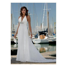 New Halter A-Line Floor-Length Spaghetti Strap Maternity Wedding Dresses