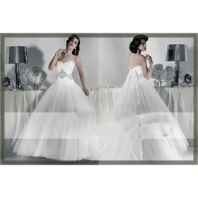 Free Shipping Custom Made Fashion Sweetheart Organza Beaded Wedding Dress! Ball Gown Watteau Train Bridal Gowns Prom Dress -SWW9