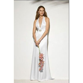 China Hot Selling Classic White Watteau Train Wedding Dresses