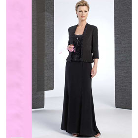 Chiffon Satin Full Length Beading Sequin Maternity Wedding Dresses Mother Wear with Free Jacket