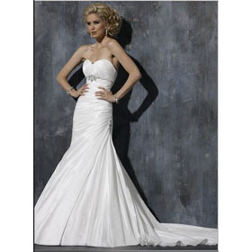 Satin Off-the-shoulder Floor-length Mermaid Wedding Dresses