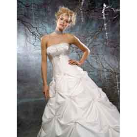 A-Line Strapless Sweetheart Silk Sweep Train Wedding Dresses