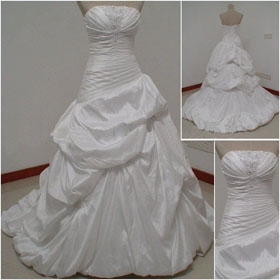 2010 Hot Selling Organza Beaded Ball Style Bridal Dress