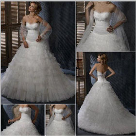 2010 Latest Most Stunning New Organza Wedding Gown