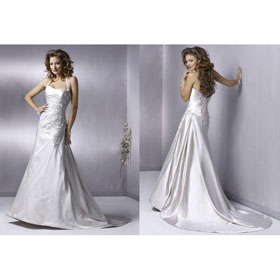 WG-0627 Free Shipping A-Line Gorgeous Bridal Watteau Train Wedding Dresses