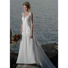 Halter Chiffion Ankle-length Straps V-neck Wedding Dresses