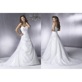 WG-0822 Free Shipping A-Line Gorgeous Bridal Watteau Train Wedding Dresses