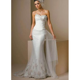 Custom Made Noble Free Shipping Mermaid Chiffon Strapless Sleeveless Wedding Dresses For Bride
