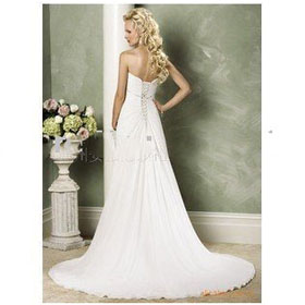 Free Shipping Strapless V-neck A-line Wedding Dresses,evening Wedding Dress,bridal Wedding Gown