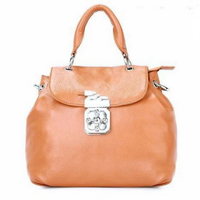 Fashion Lady's Exquisite Padlock Elegant Leather Zipper Tote Dual Function Bags
