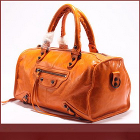 Unique Orange Cowhide Leather Lady's Rivet Cross-Body Bags