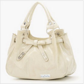 Ivory PU Leather With Bow On Shoulder Bags