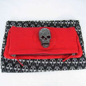 Red Skull Images On With Zipper Evening Bags